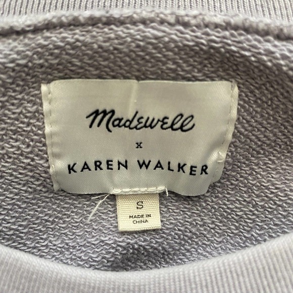 Madewell x Karen Walker Women's Gray Garment Dyed Pullover Sweatshirt - Small - Picture 3 of 6